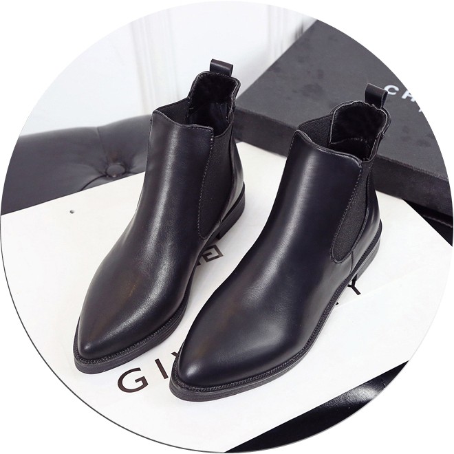 [Mã FADIRECT20 giảm 20K đơn từ 150K] Giày Bốt Chelsea Nữ Da PU Mã T55 Có videos form nhỏ 1 cỡ